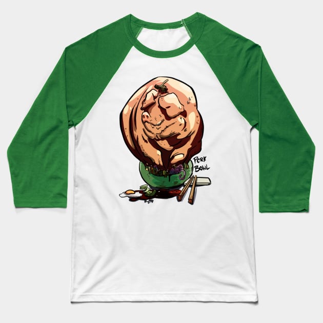 Pork Bowl Baseball T-Shirt by ruhefuchs